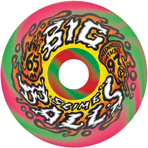 65mm Big Balls Pink/Green Swirl 97A Slime Balls Wheels