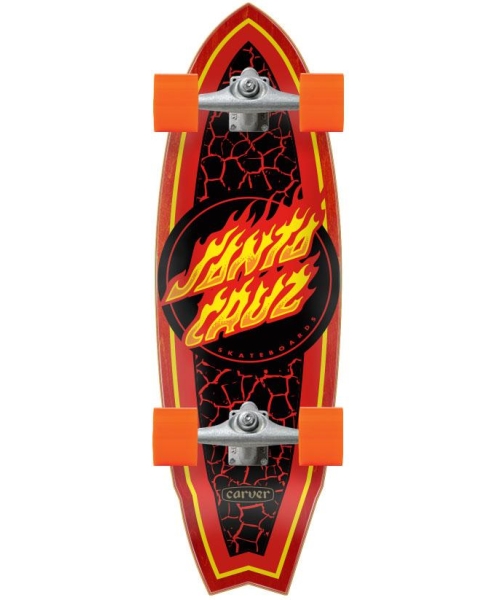 FLAME DOT SHARK SURF SKATE 9.85 X 31.52
