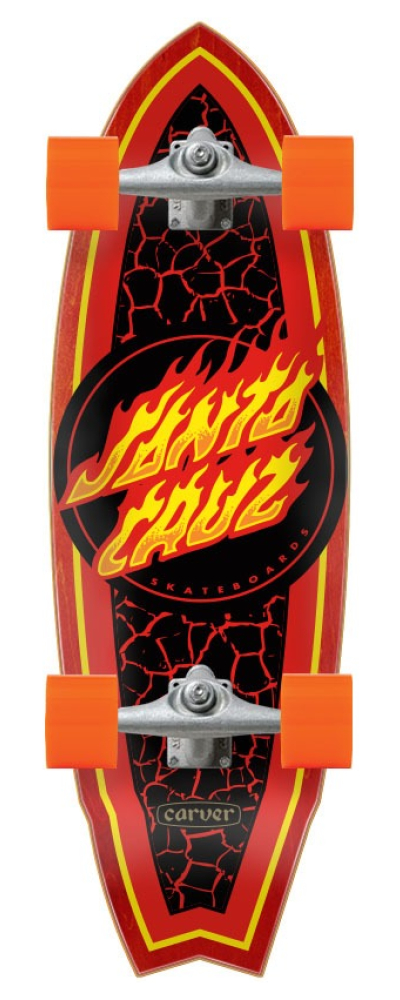 FLAME DOT SHARK SURF SKATE 9.85 X 31.52