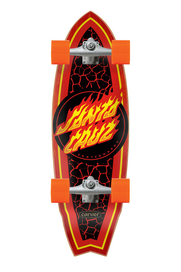 FLAME DOT SHARK SURF SKATE 9.85 X 31.52