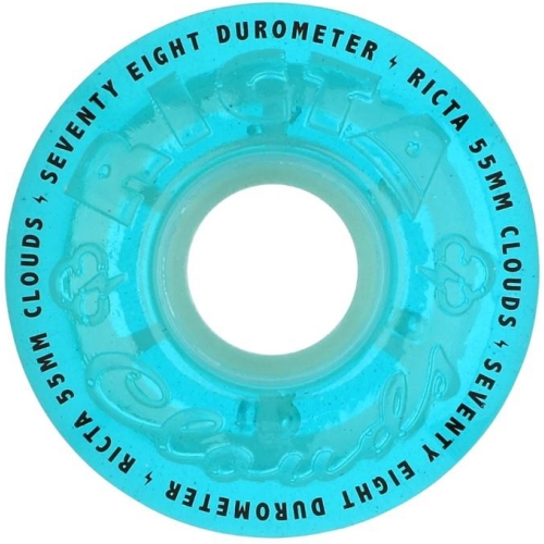 55mm Clouds Transparent Blue GITD 78a Ricta Wheels