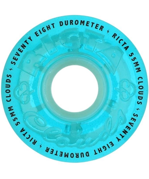 55mm Clouds Transparent Blue GITD 78a Ricta Wheels