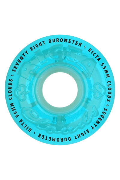 55mm Clouds Transparent Blue GITD 78a Ricta Wheels