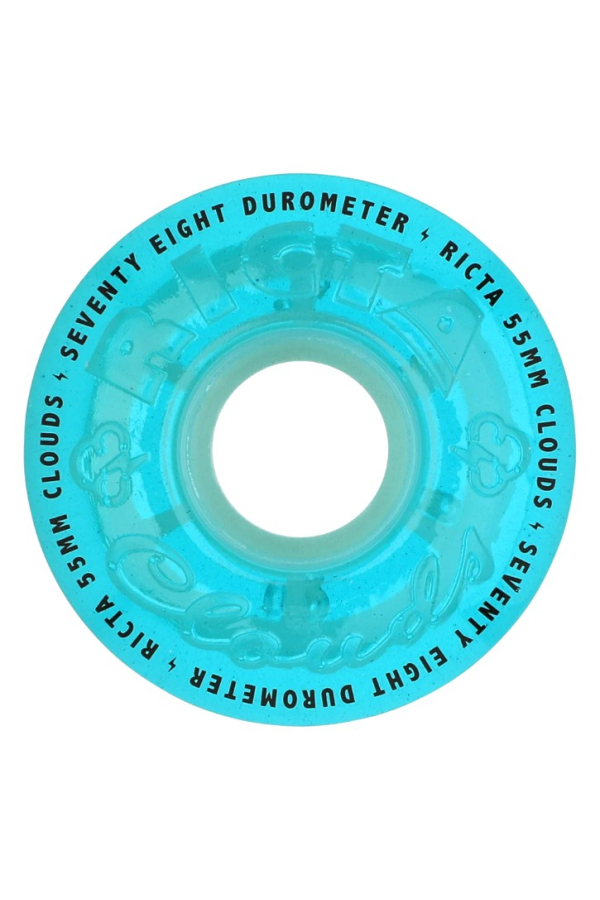 55mm Clouds Transparent Blue GITD 78a Ricta Wheels