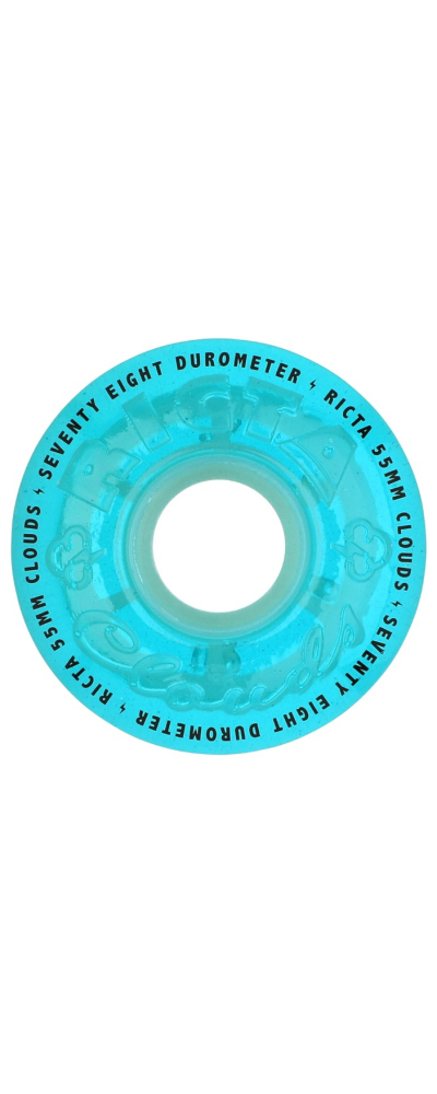 55mm Clouds Transparent Blue GITD 78a Ricta Wheels