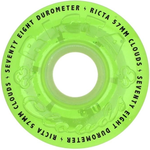 57mm Clouds Transparent Green GITD 78a Ricta Wheels