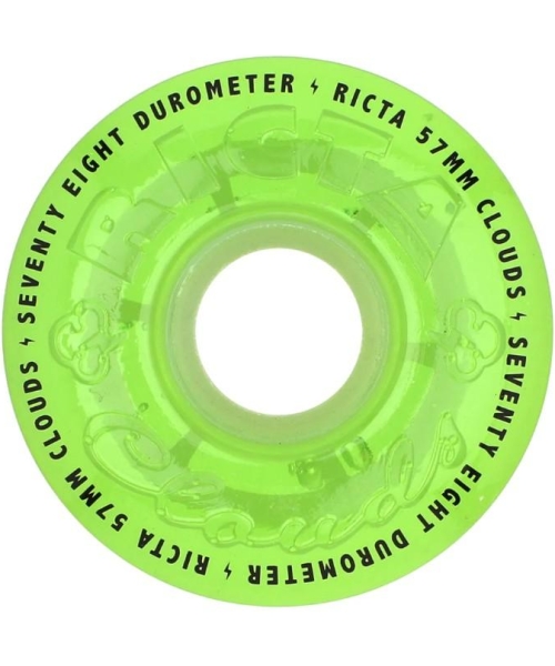 57mm Clouds Transparent Green GITD 78a Ricta Wheels