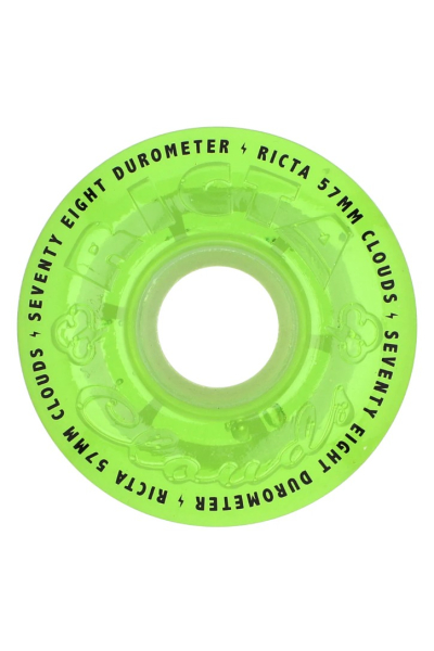57mm Clouds Transparent Green GITD 78a Ricta Wheels