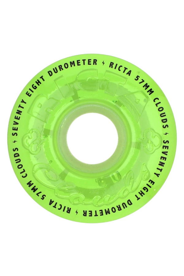 57mm Clouds Transparent Green GITD 78a Ricta Wheels