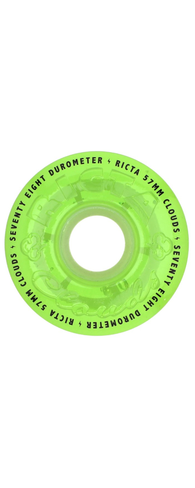 57mm Clouds Transparent Green GITD 78a Ricta Wheels