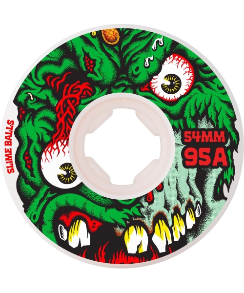 54mm Roskopp Face Two Reissue White Hardline 95a Slime Balls Wheels