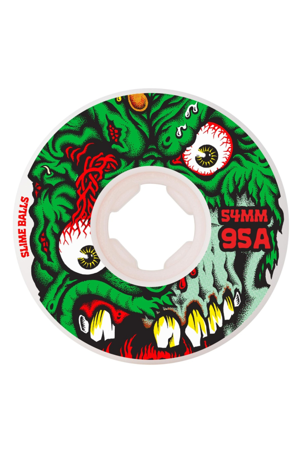 54mm Roskopp Face Two Reissue White Hardline 95a Slime Balls Wheels