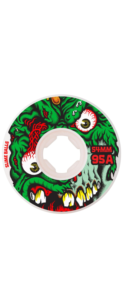 54mm Roskopp Face Two Reissue White Hardline 95a Slime Balls Wheels