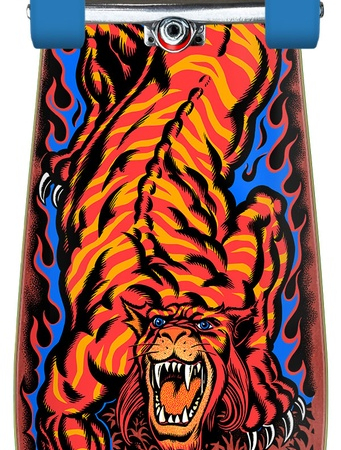 Salba Tiger 10.3in x 31.1in Shaped Cruzer Santa Cruz