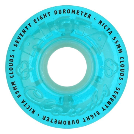 55mm Clouds Transparent Blue GITD 78a Ricta Wheels