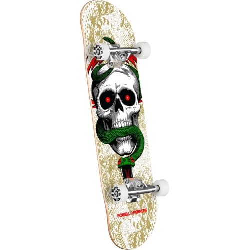 Skull & Snake White / Metallic Gold 7.75"