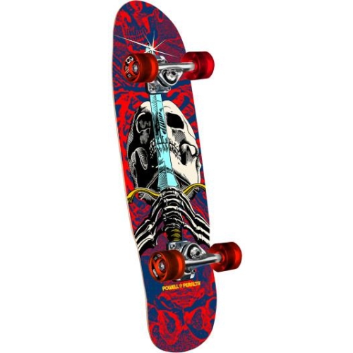 Skull & Sword 8.0" Navy / Red 59mm x 80a Mini Cruiser Wheels