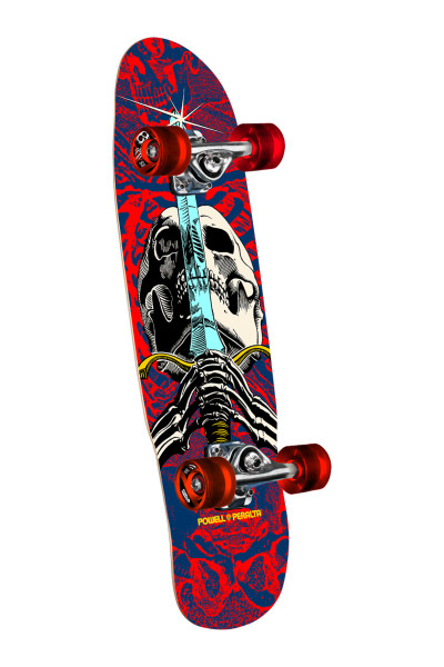 Skull & Sword 8.0" Navy / Red 59mm x 80a Mini Cruiser Wheels