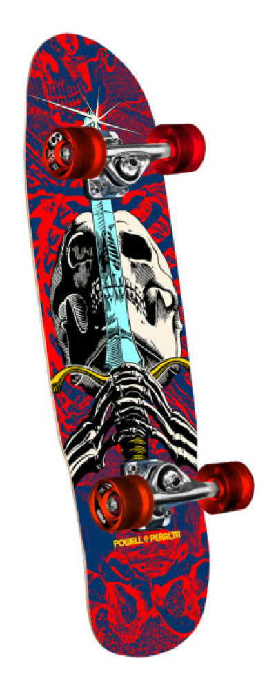 Skull & Sword 8.0" Navy / Red 59mm x 80a Mini Cruiser Wheels