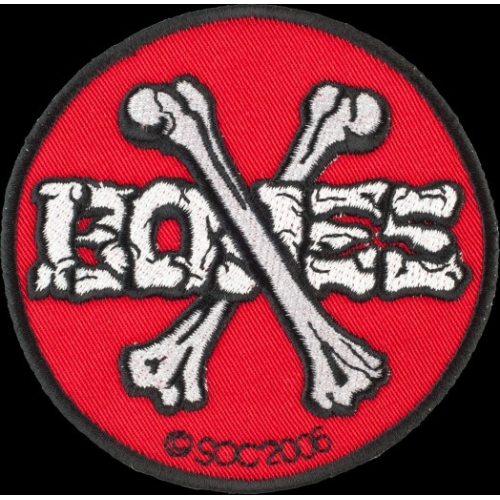 PATCH CROSS BONES 3.5" RED