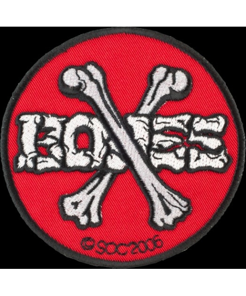 PATCH CROSS BONES 3.5" RED