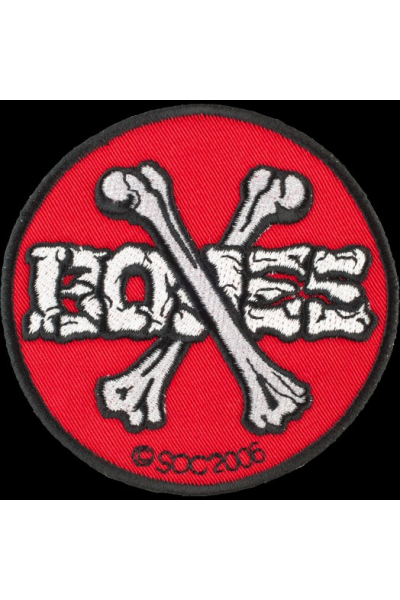 PATCH CROSS BONES 3.5" RED
