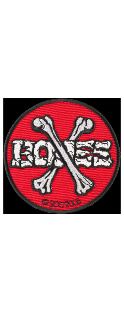 PATCH CROSS BONES 3.5" RED