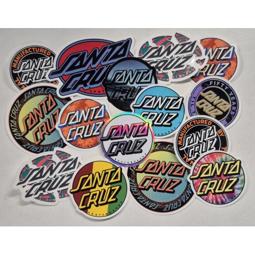 Stickers Santa Cruz Vinyl Logos Assorted (P/K OF 15)