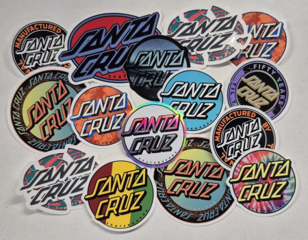 Stickers Santa Cruz Vinyl Logos Assorted (P/K OF 15)